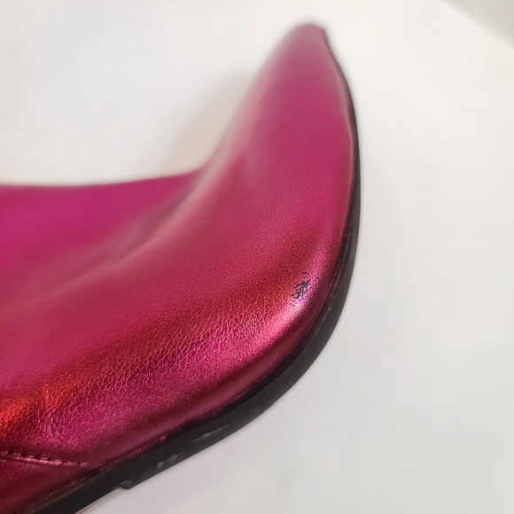 Jeffrey Campbell | Guillo Ruched Heeled Boots in Fuchsia Metallic Pink Size 7 - Picture 16 of 16